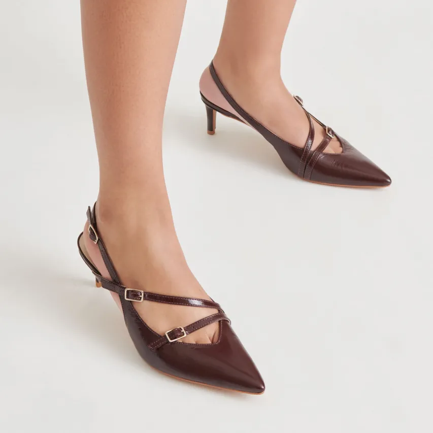 PAMLA MID HEELS CRANBERRY CRINKLE PATENT^Dolce Vita Outlet