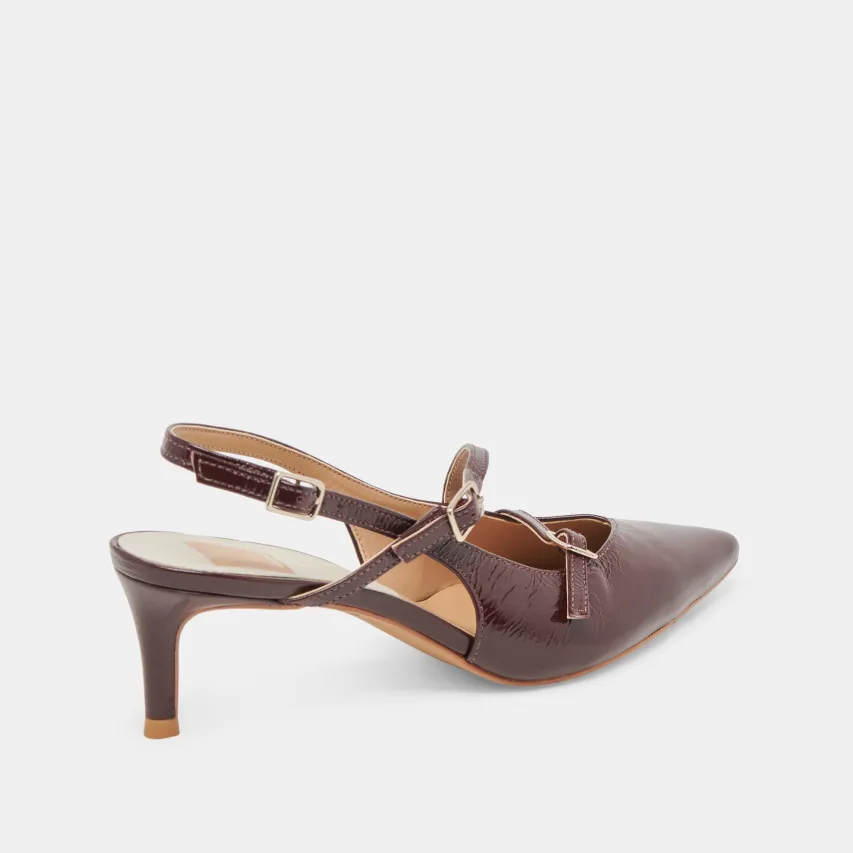 PAMLA MID HEELS CRANBERRY CRINKLE PATENT^Dolce Vita Outlet