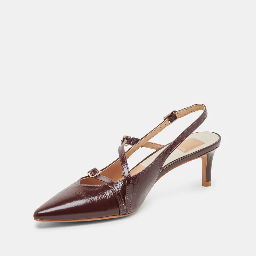 PAMLA MID HEELS CRANBERRY CRINKLE PATENT^Dolce Vita Outlet