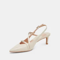 PAMLA MID HEELS IVORY CRINKLE PATENT^Dolce Vita New