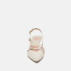 PAMLA MID HEELS IVORY CRINKLE PATENT^Dolce Vita New