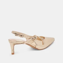 PAMLA MID HEELS LIGHT GOLD DISTRESSED LEATHER^Dolce Vita Hot
