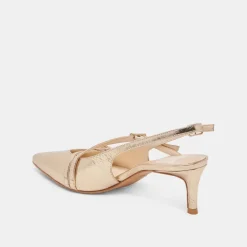 PAMLA MID HEELS LIGHT GOLD DISTRESSED LEATHER^Dolce Vita Hot
