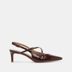 PAMLA MID WIDE HEELS CRANBERRY CRINKLE PATENT^Dolce Vita Fashion