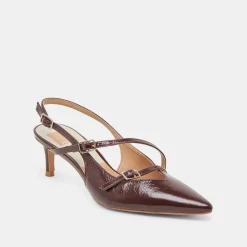 PAMLA MID WIDE HEELS CRANBERRY CRINKLE PATENT^Dolce Vita Fashion