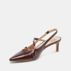 PAMLA MID WIDE HEELS CRANBERRY CRINKLE PATENT^Dolce Vita Fashion