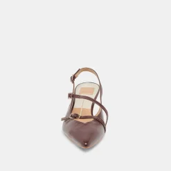 PAMLA MID WIDE HEELS CRANBERRY CRINKLE PATENT^Dolce Vita Fashion