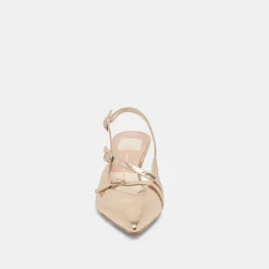PAMLA MID WIDE HEELS LIGHT GOLD DISTRESSED LEATHER^Dolce Vita Fashion