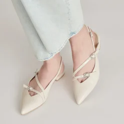 PAMLA PEARL FLATS IVORY CRINKLE PATENT^Dolce Vita Fashion
