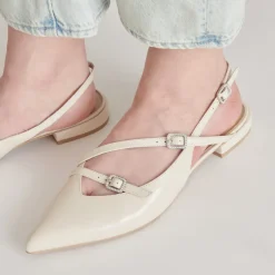 PAMLA PEARL FLATS IVORY CRINKLE PATENT^Dolce Vita Fashion