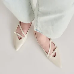PAMLA PEARL FLATS IVORY CRINKLE PATENT^Dolce Vita Fashion