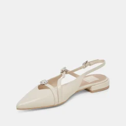 PAMLA PEARL FLATS IVORY CRINKLE PATENT^Dolce Vita Fashion
