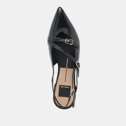 PAMLA WIDE FLATS BLACK CRINKLE PATENT^Dolce Vita Fashion