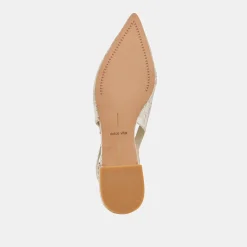 PAMLA WIDE FLATS PLATINUM DISTRESSED LEATHER^Dolce Vita New