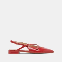 PAMLA WIDE FLATS RED CRINKLE PATENT^Dolce Vita Outlet