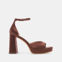 PANDRO HEELS CHOCOLATE SATIN^Dolce Vita Online