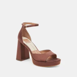 PANDRO HEELS CHOCOLATE SATIN^Dolce Vita Online