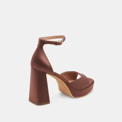 PANDRO HEELS CHOCOLATE SATIN^Dolce Vita Online