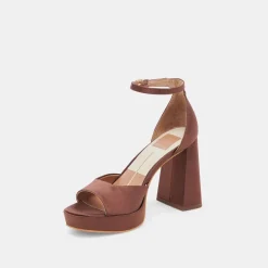 PANDRO HEELS CHOCOLATE SATIN^Dolce Vita Online