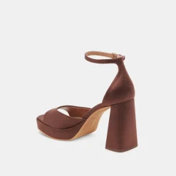 PANDRO HEELS CHOCOLATE SATIN^Dolce Vita Online