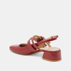 PATZY HEELS CRIMSON CRINKLE PATENT LEATHER^Dolce Vita Hot