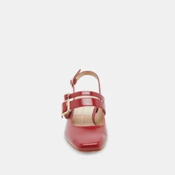 PATZY HEELS CRIMSON CRINKLE PATENT LEATHER^Dolce Vita Hot