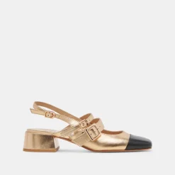 PATZY HEELS GOLD MULTI LEATHER^Dolce Vita Discount