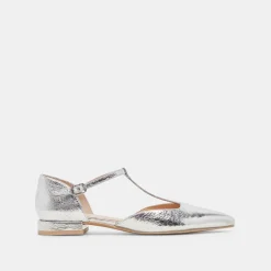 PEATY FLATS SILVER DISTRESSED LEATHER^Dolce Vita Outlet