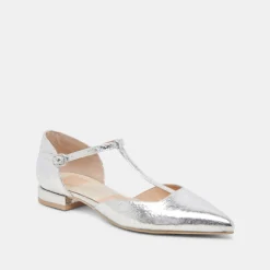 PEATY FLATS SILVER DISTRESSED LEATHER^Dolce Vita Outlet