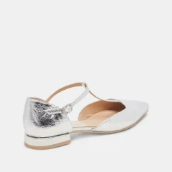 PEATY FLATS SILVER DISTRESSED LEATHER^Dolce Vita Outlet