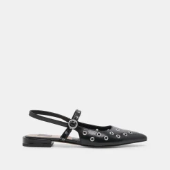 PENNEY STUD FLATS MIDNIGHT CRINKLE PATENT^Dolce Vita Hot