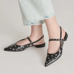 PENNEY STUD FLATS MIDNIGHT CRINKLE PATENT^Dolce Vita Hot