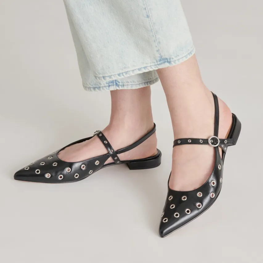 PENNEY STUD FLATS MIDNIGHT CRINKLE PATENT^Dolce Vita Hot