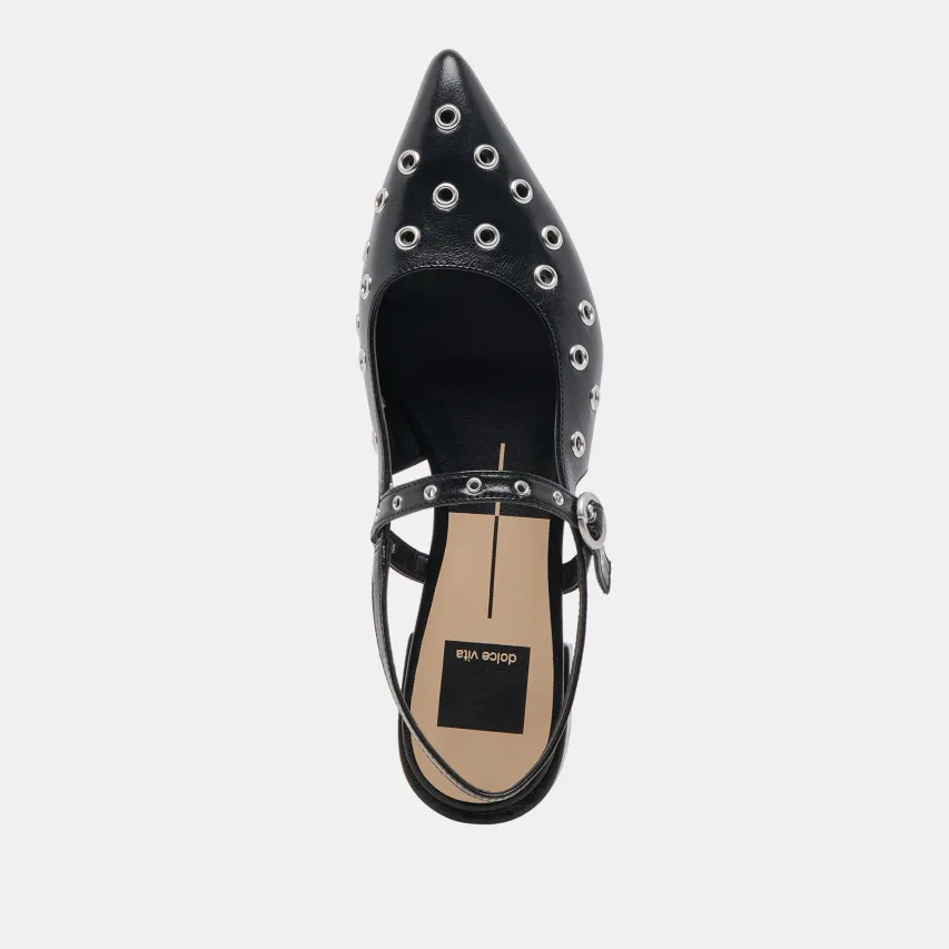 PENNEY STUD FLATS MIDNIGHT CRINKLE PATENT^Dolce Vita Hot