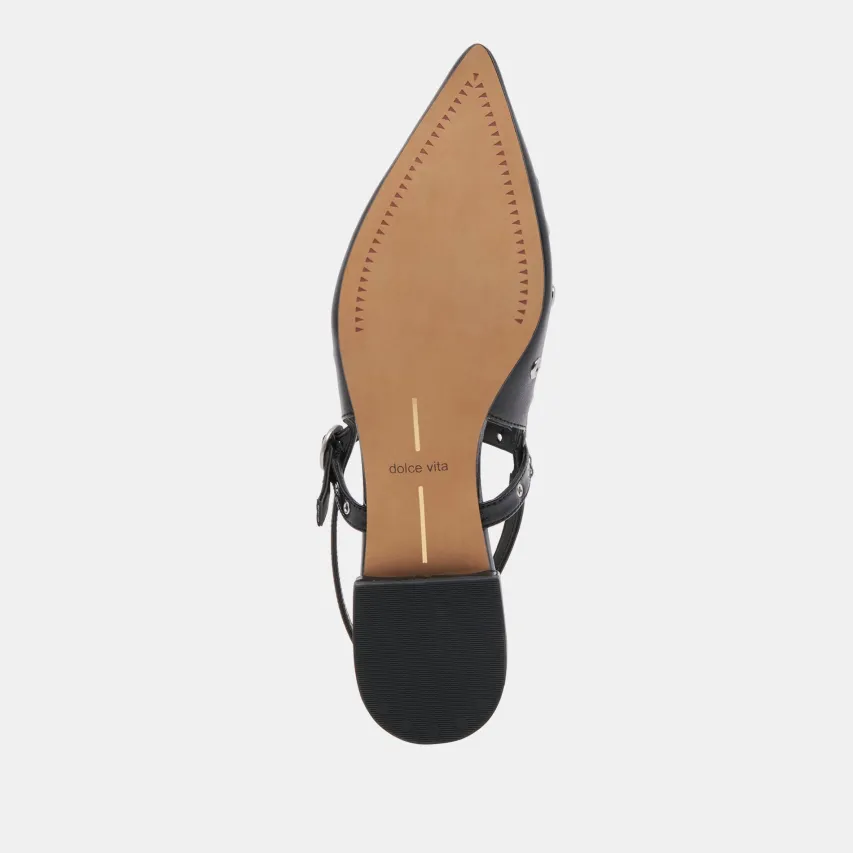 PENNEY STUD FLATS MIDNIGHT CRINKLE PATENT^Dolce Vita Hot