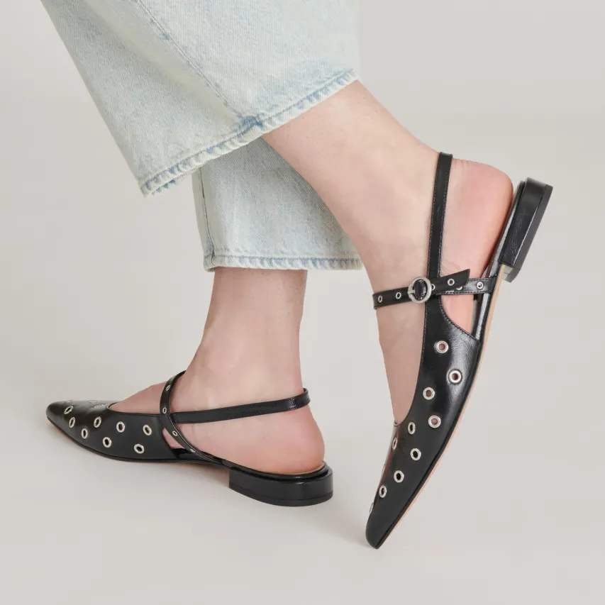 PENNEY STUD FLATS MIDNIGHT CRINKLE PATENT^Dolce Vita Hot
