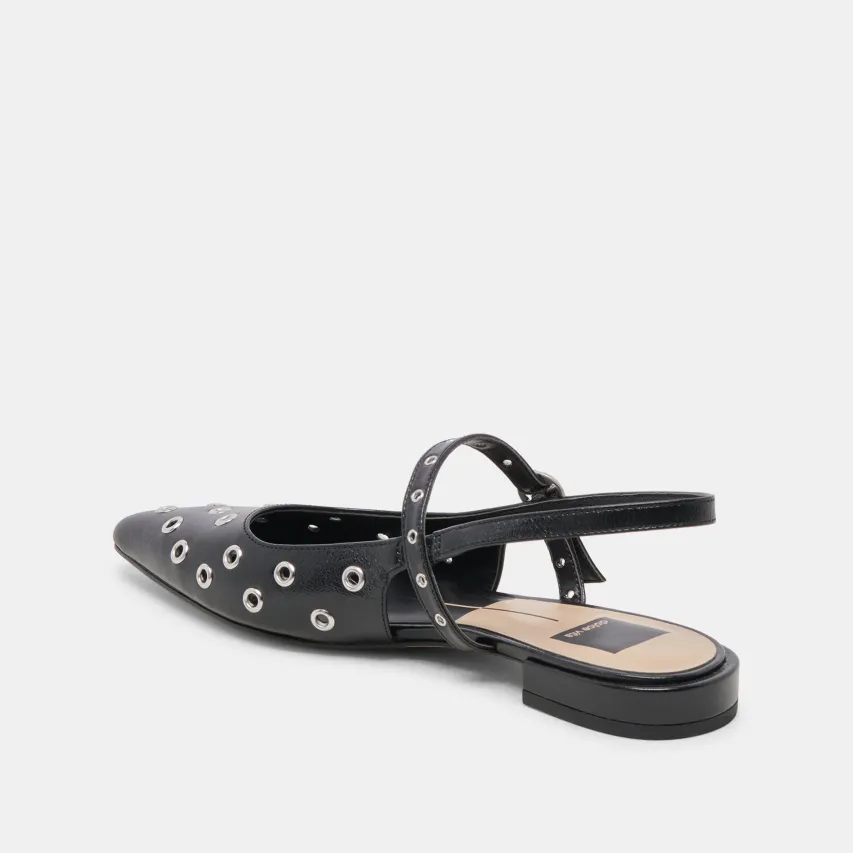 PENNEY STUD FLATS MIDNIGHT CRINKLE PATENT^Dolce Vita Hot