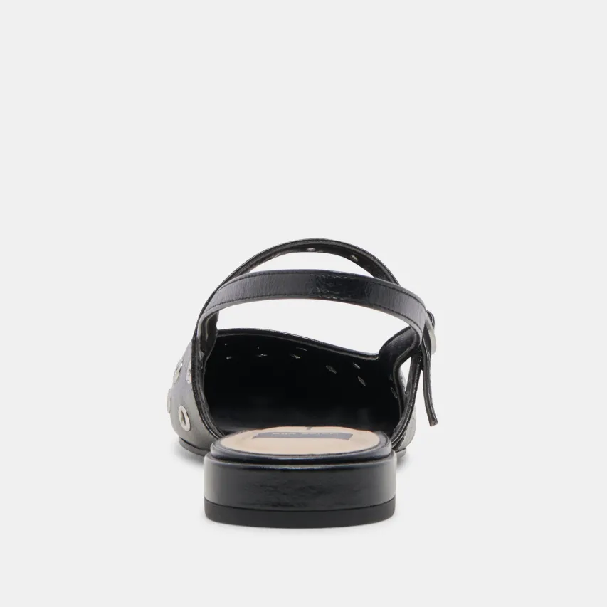 PENNEY STUD FLATS MIDNIGHT CRINKLE PATENT^Dolce Vita Hot