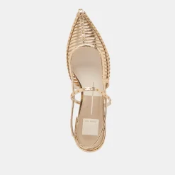 PHINLY FLATS GOLD DISTRESSED LEATHER^Dolce Vita Discount
