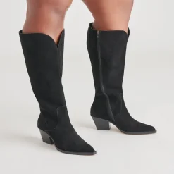 RAJ EXTRA WIDE CALF BOOTS ONYX SUEDE^Dolce Vita Discount