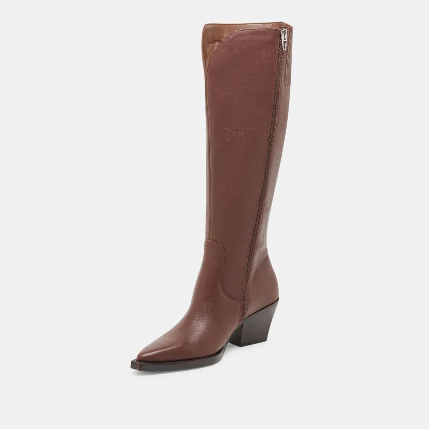 RAJ EXTRA WIDE CALF BOOTS CHOCOLATE LEATHER^Dolce Vita Best