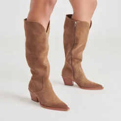 RAJ WIDE CALF BOOTS BROWN SUEDE^Dolce Vita Outlet