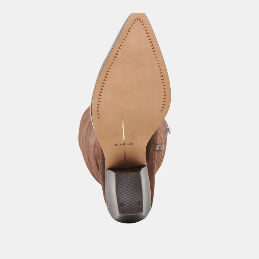 RAJ WIDE CALF BOOTS DK BROWN SUEDE^Dolce Vita Outlet