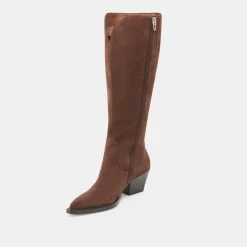 RAJ WIDE CALF BOOTS DK BROWN SUEDE^Dolce Vita Outlet