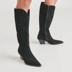 RAJ WIDE CALF BOOTS ONYX SUEDE^Dolce Vita Online