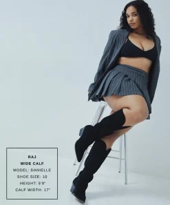 RAJ WIDE CALF BOOTS ONYX SUEDE^Dolce Vita Online