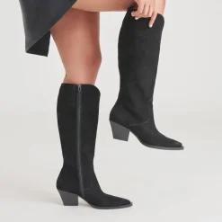 RAJ WIDE CALF BOOTS ONYX SUEDE^Dolce Vita Online