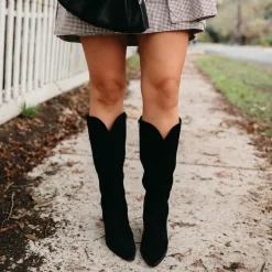 RAJ WIDE CALF BOOTS ONYX SUEDE^Dolce Vita Online