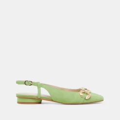 RAMANO FLATS LIME SUEDE^Dolce Vita Online