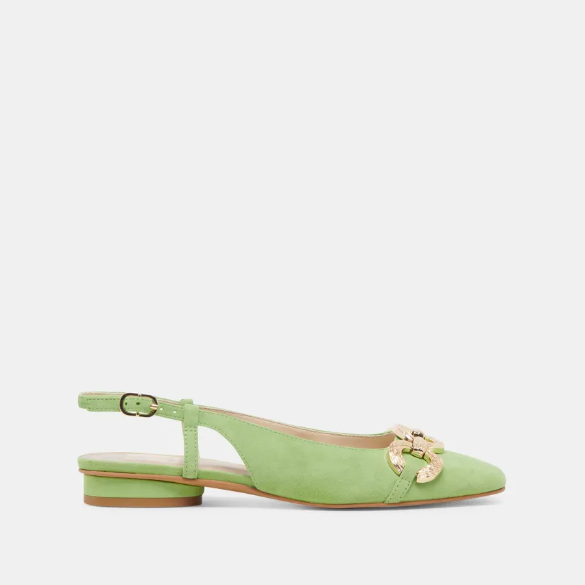 RAMANO FLATS LIME SUEDE^Dolce Vita Online